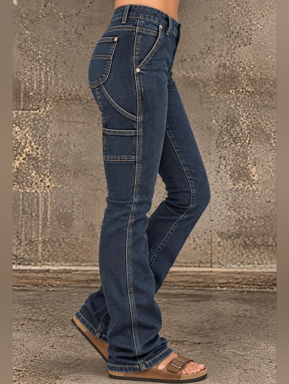 Flamingals Wash Mid Rise Bootcut Carpenter Jeans NWT Small